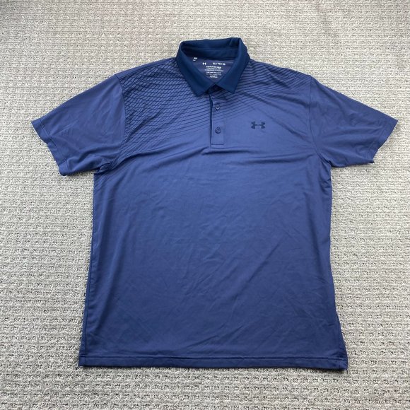 UNDER ARMOUR UA Golf Shirt Men Extra Large XL Navy Blue The Playoff Polo Loose - Picture 1 of 8
